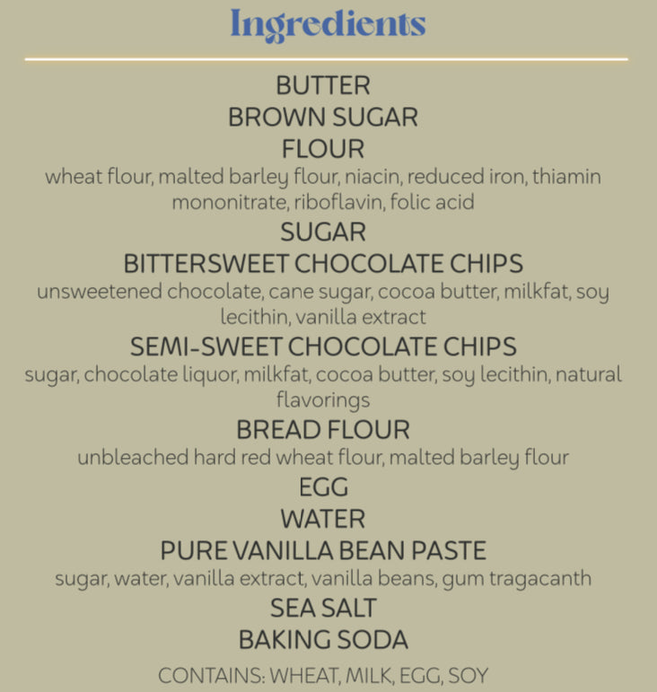 Ingredients list